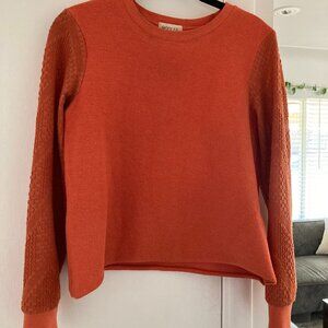 Roolee Embroidered Sleeve Crop Sweater